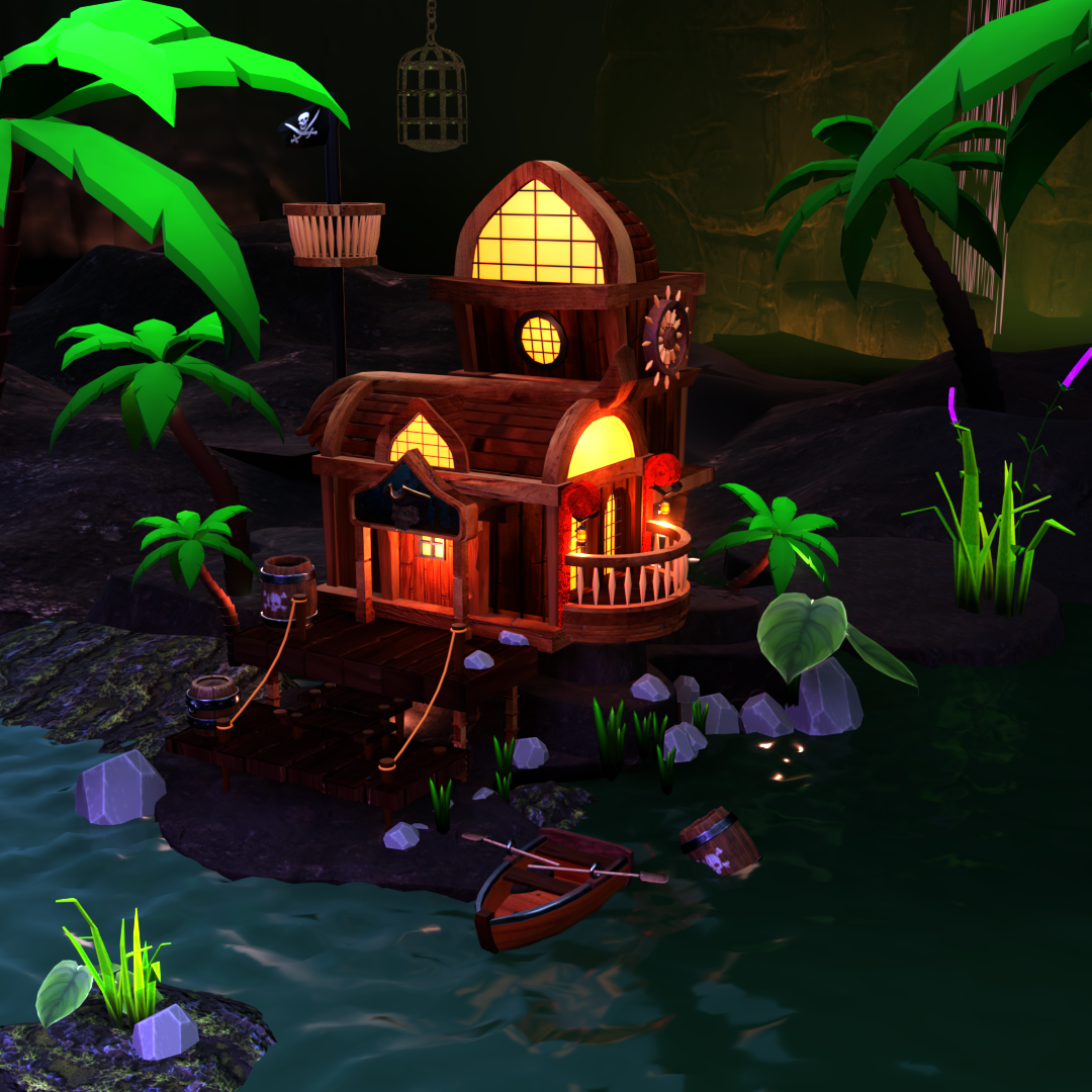 lowpoly pirate hideout preview image 1
